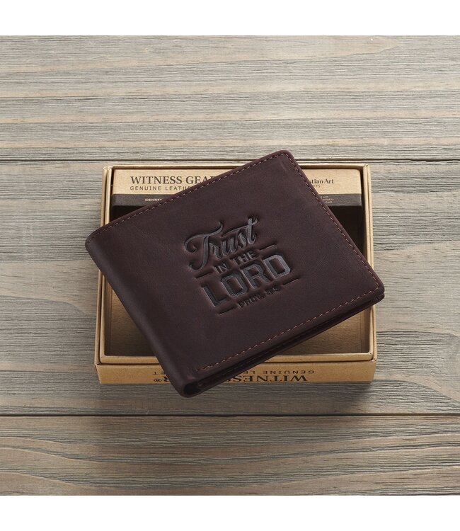 Trust in the Lord Dark Brown Full Grain Leather Wallet - Proverbs 3:5 | 真皮皮革錢包