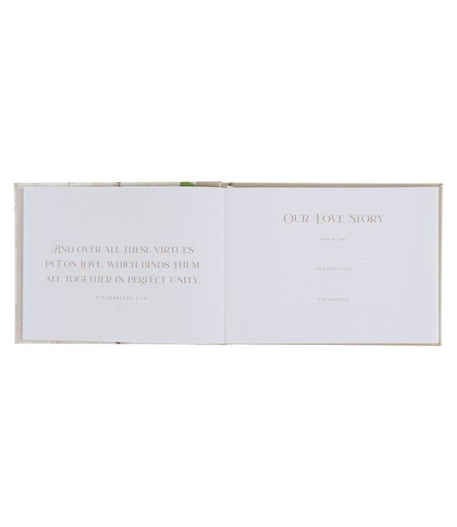 Love Ivory Faux Leather Medium Guest Book | 仿皮中型嘉賓留言簿