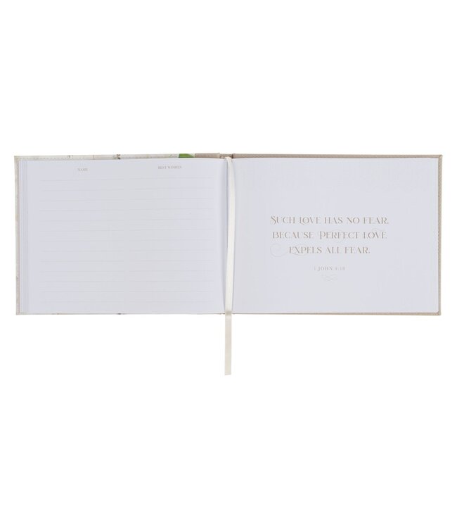 Love Ivory Faux Leather Medium Guest Book | 仿皮中型嘉賓留言簿
