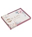 Mr. & Mrs. Peachy-pink Floral Faux Leather Medium Wedding Guest Book - 1 John 4:19 | 仿皮中型婚禮嘉賓留言簿