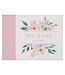 Pink Floral Mr. & Mrs. Medium Faux Leather Wedding Guest Book - 1 John 4:19 | 仿皮婚禮嘉賓留言簿