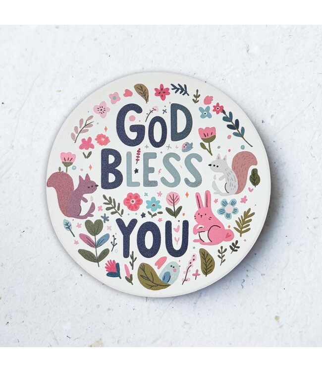 吸水杯墊：God Bless You
