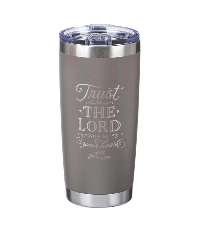 Trust In The LORD Taupe Stainless Steel Mug - Proverbs 3:5 | 不鏽鋼旅行水杯