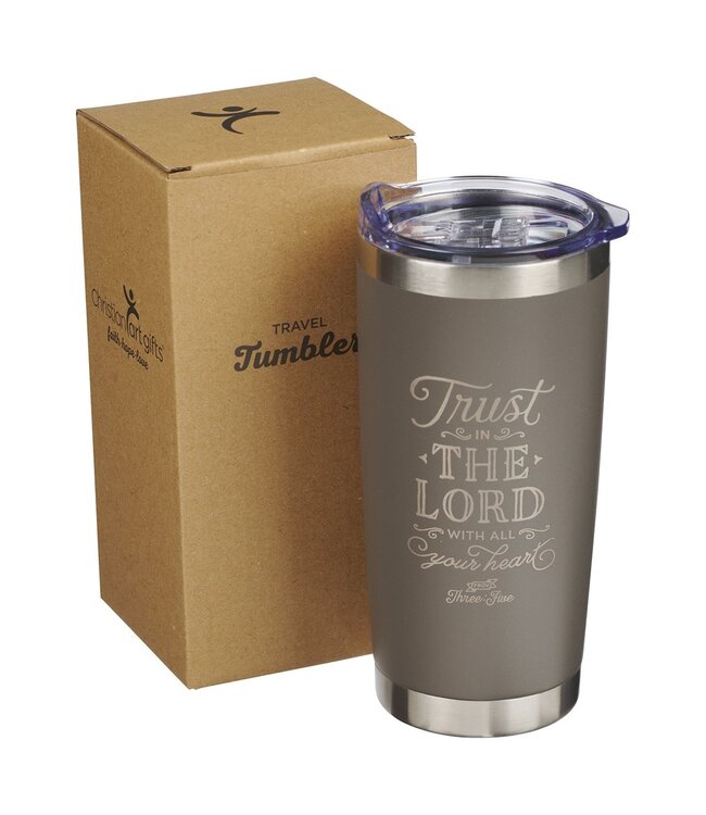 Trust In The LORD Taupe Stainless Steel Mug - Proverbs 3:5 | 不鏽鋼旅行水杯