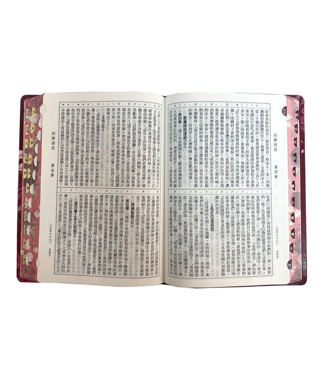 聖經．和合本．紅字版．彩色仿皮燙金索引（熱情薔薇）