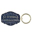 Strong and Courageous Blue Metal Keychain - Joshua 1:9 | 金屬鑰匙扣