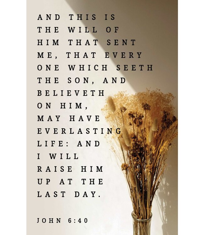 Bulletin-And This Is The Will Of Him That Sent Me...Have Everlasting Life (John 6:40) (Pack Of 100) | 喪禮列序單（100張）