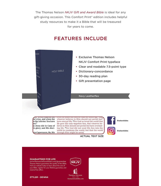 NKJV, Gift and Award Bible, Red Letter Edition, Comfort Print: Holy Bible, New King James Version