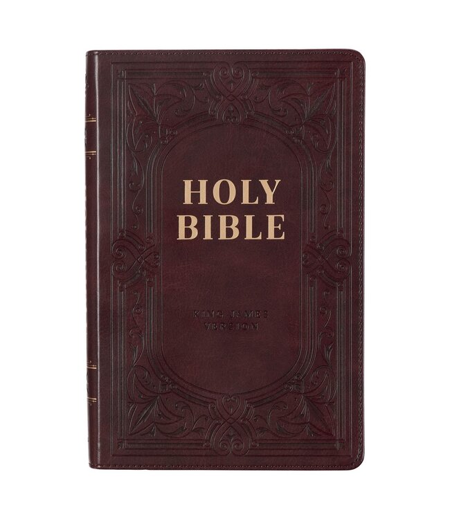 Dark Brown Faux Leather King James Version Deluxe Gift Bible with Thumb Index