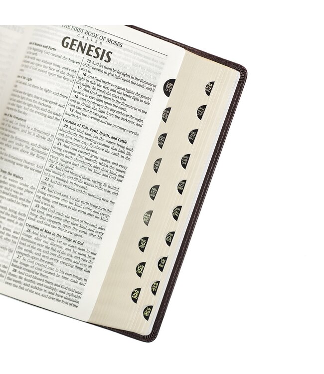 Dark Brown Faux Leather King James Version Deluxe Gift Bible with Thumb Index