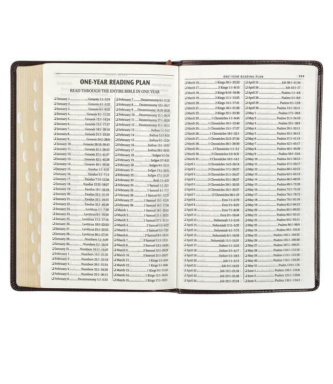 Dark Brown Faux Leather King James Version Deluxe Gift Bible with Thumb Index