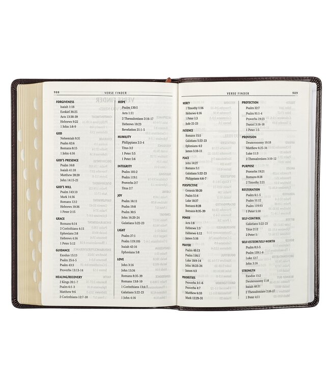 Dark Brown Faux Leather King James Version Deluxe Gift Bible with Thumb Index