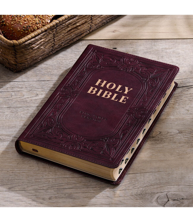 Dark Brown Faux Leather King James Version Deluxe Gift Bible with Thumb Index