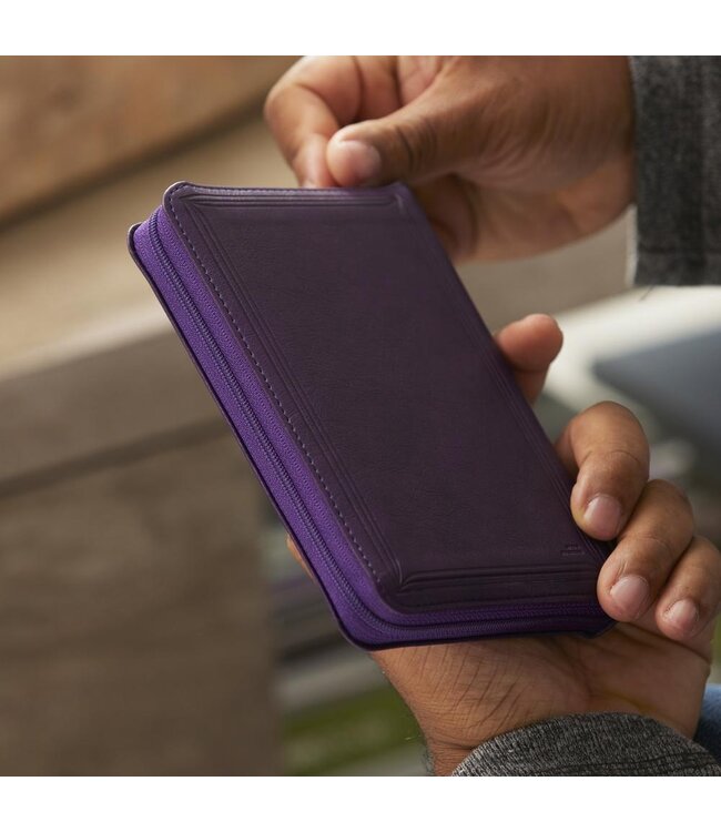 KJV Holy Bible, Compact Reference Bible, 43,000 Cross-References, Red Letter, Comfort Print, Purple Leathersoft With Zipper