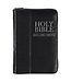 Black Faux Leather King James Version Pocket Bible with Zippered Closure