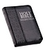 Black Faux Leather King James Version Pocket Bible with Zippered Closure