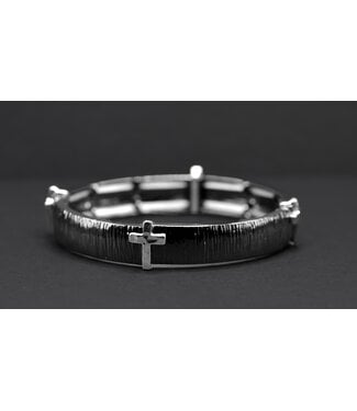 Eden Merry Jewelry Meaningful Bracelets - Black/Silver Cross | 深意手鐲——黑銀十字架
