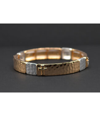 Eden Merry Jewelry Meaningful Bracelets - Gold/Silver Cross | 深意手鐲——金銀十字架