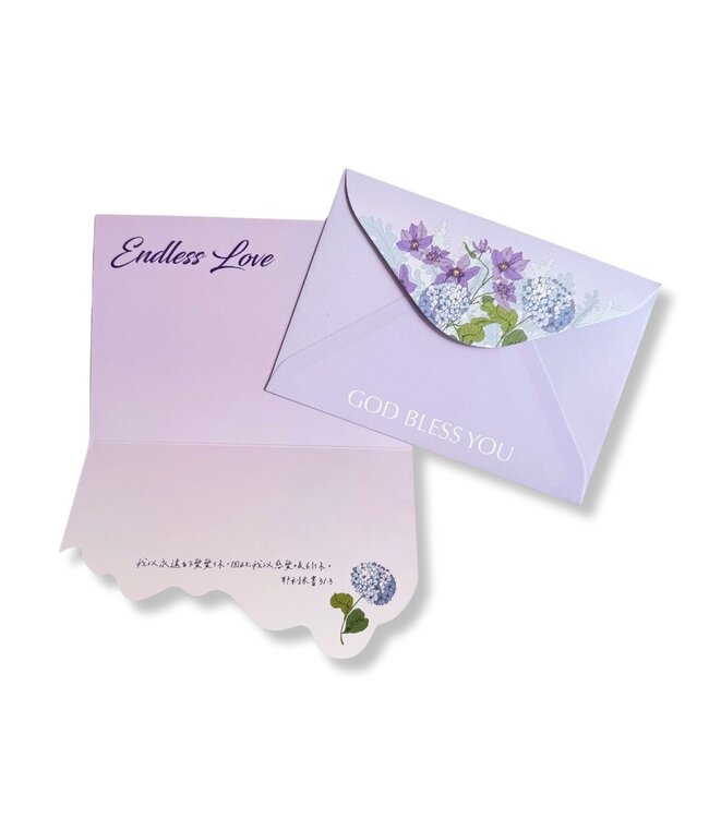 紫色花卉卡——永遠的愛