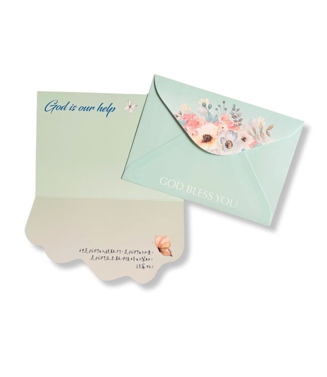 藍色花卉卡——時時幫助