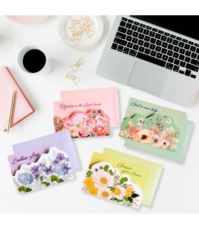 藍色花卉卡——時時幫助