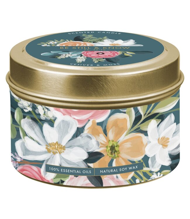 Be Still and Know Vetiver and Moss Candle in a Tin - Psalm 46:10 | 罐裝香薰蠟燭 ——香根草和苔蘚