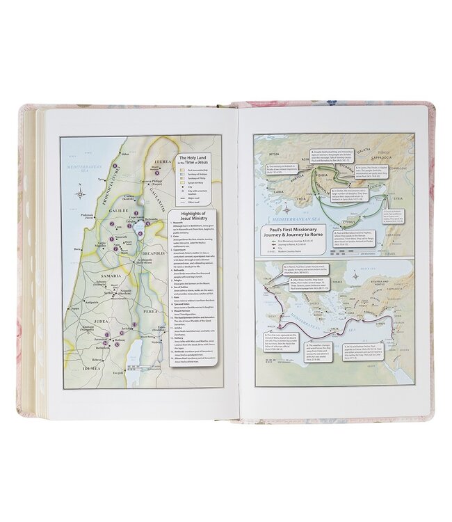 Pink Floral Faux Leather Giant Print Standard-Size King James Version Bible with Thumb Index