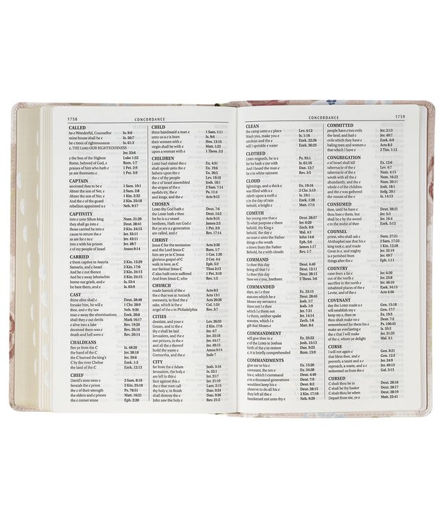 Pink Floral Faux Leather Giant Print Standard-Size King James Version Bible with Thumb Index