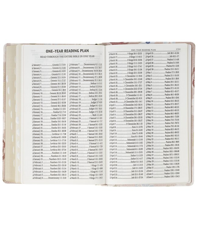 Pink Floral Faux Leather Giant Print Standard-Size King James Version Bible with Thumb Index