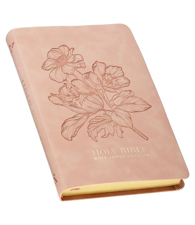 Dusty Pink Floral Faux Leather King James Version Gift Edition Bible