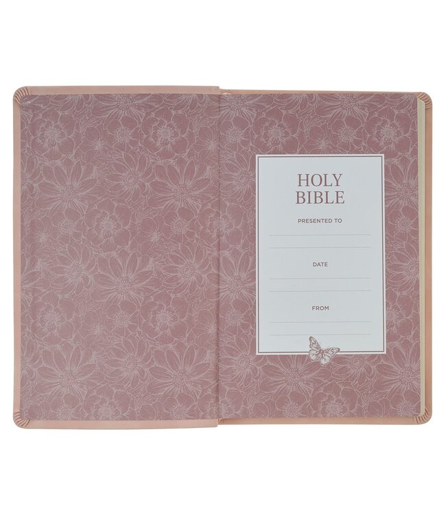 Dusty Pink Floral Faux Leather King James Version Gift Edition Bible