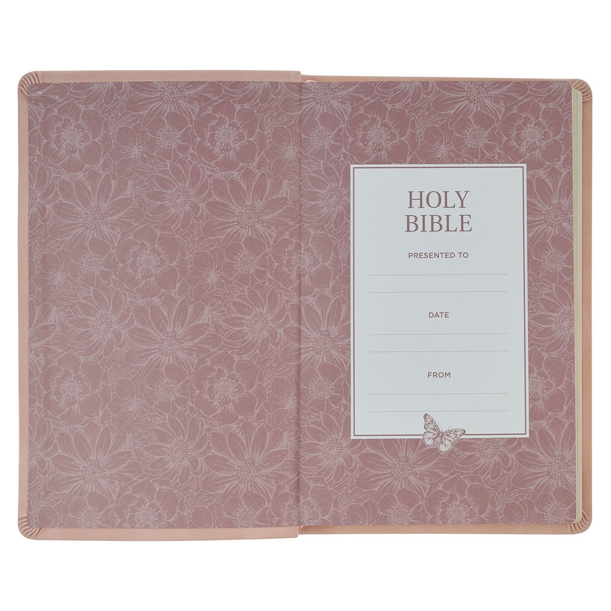 Dusty Pink Floral Faux Leather King James Version Gift Edition Bible ...