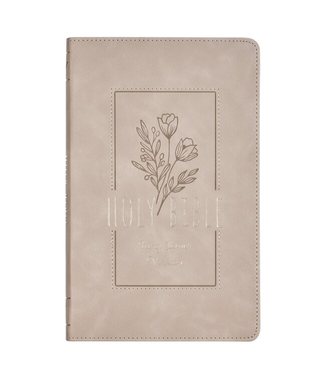 Taupe Floral Faux Leather King James Version Gift Edition Bible