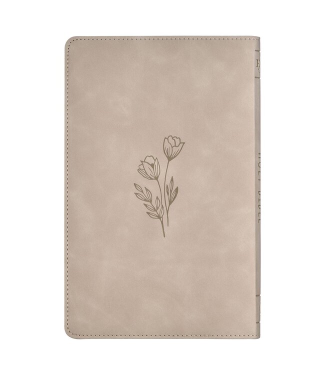 Taupe Floral Faux Leather King James Version Gift Edition Bible