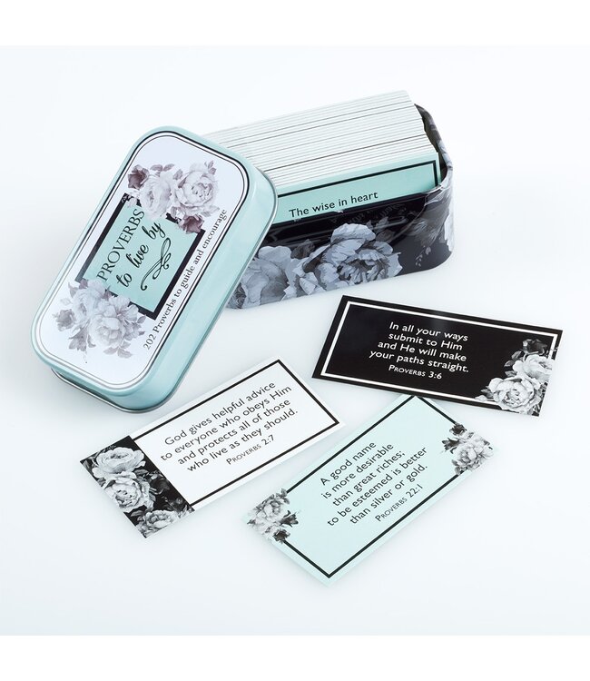 Proverbs to Live By Scripture Promise Cards in a Gift Tin | 鐵盒裝箴言應許金句卡