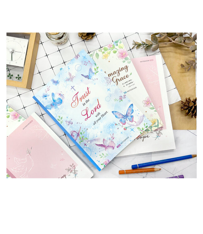 經文25K橫線加厚筆記——藍蝶