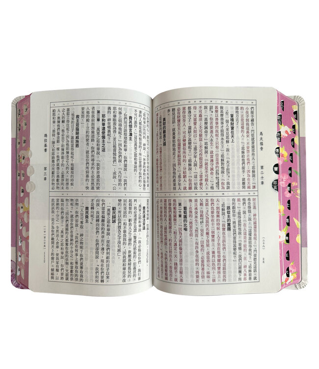 聖經：和合本．5系列．彩繪皮面索引（紫花卉）