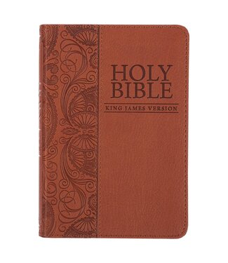 Christian Art Gifts Toffee Brown Faux Leather King James Version Pocket Bible