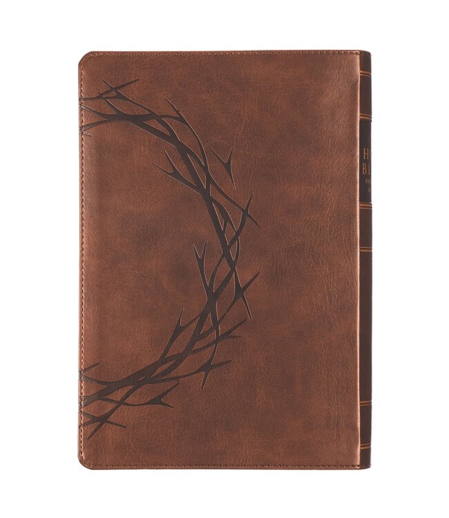 Brown Crown of Thorns Giant Print Full-size King James Version Bible with Thumb Index