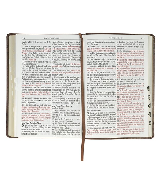 Brown Crown of Thorns Giant Print Full-size King James Version Bible with Thumb Index