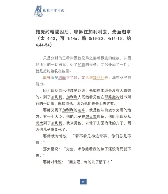 耶稣生平大观：新四福音合参（简体）