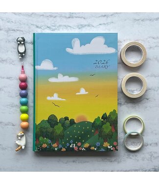 台灣校園書房 Campus Books 2026校園週曆【經典版】微光暮色 | 25K橫式週誌卡紙精裝