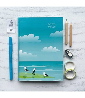台灣校園書房 Campus Books 2026校園週曆【經典版】碧海藍天 | 25K橫式週誌卡紙精裝