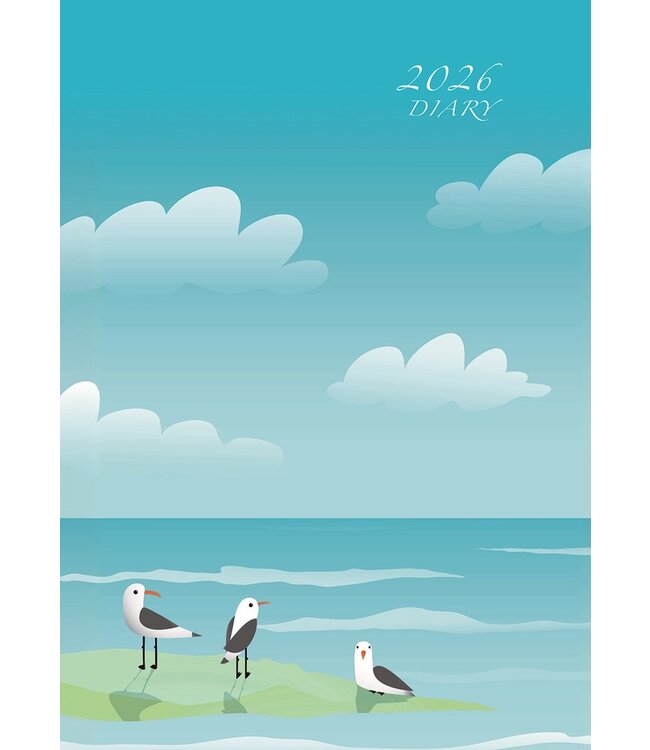 2026校園週曆【經典版】碧海藍天 | 25K橫式週誌卡紙精裝