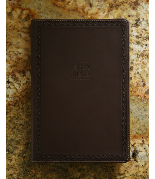 NIV Value Thinline Bible/Large Print (Comfort Print)-Chocolate Leathersoft
