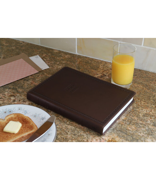 NIV Value Thinline Bible/Large Print (Comfort Print)-Chocolate Leathersoft