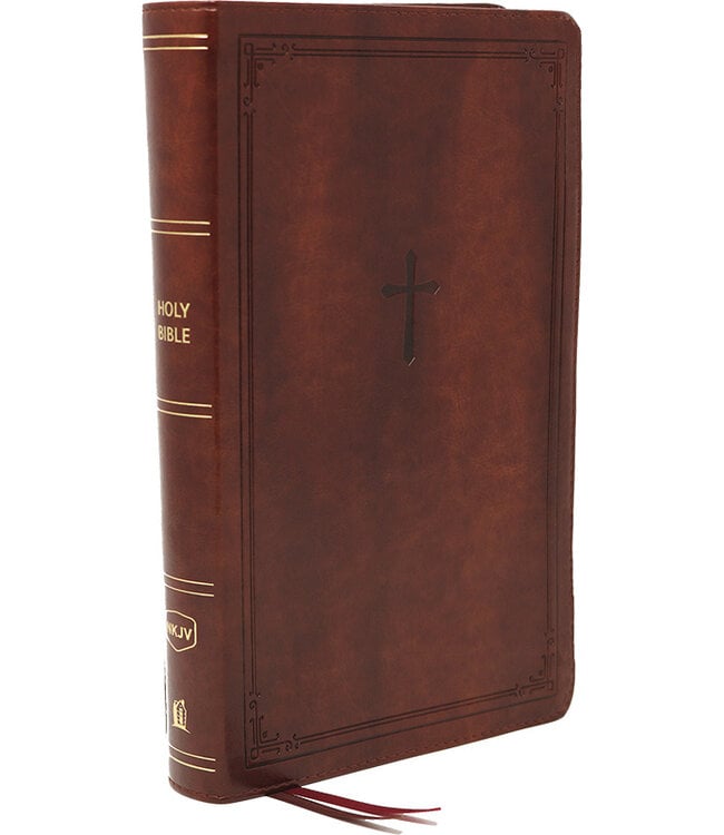 NKJV Personal Size Large Print Reference Bible (Comfort Print)-Brown Leathersoft