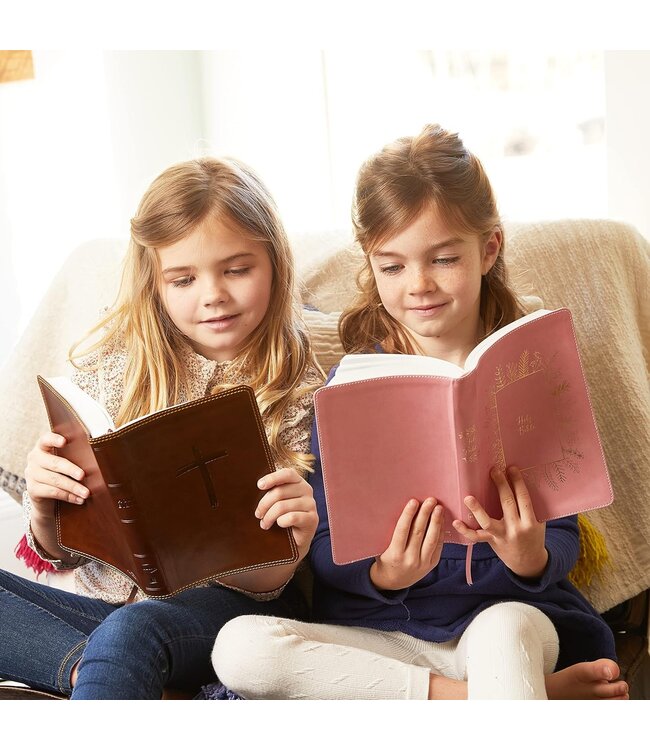 NKJV Holy Bible For Kids (Comfort Print)-Brown Leathersoft
