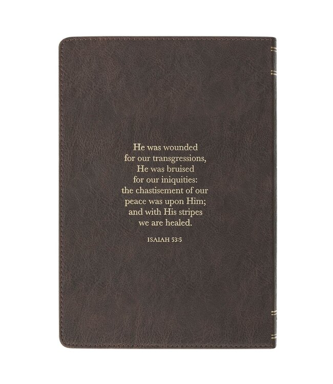 Amazing Grace Brown Crown of Thorns Classic Faux Leather Journal - Isaiah 53:3 | 仿皮筆記本