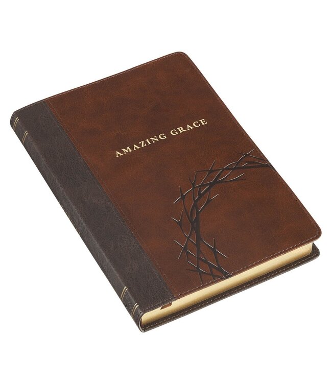 Amazing Grace Brown Crown of Thorns Classic Faux Leather Journal - Isaiah 53:3 | 仿皮筆記本